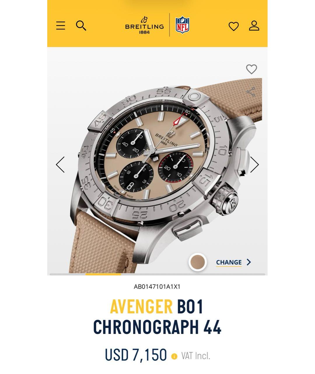 BREITLING Бежевые часы, фото 2