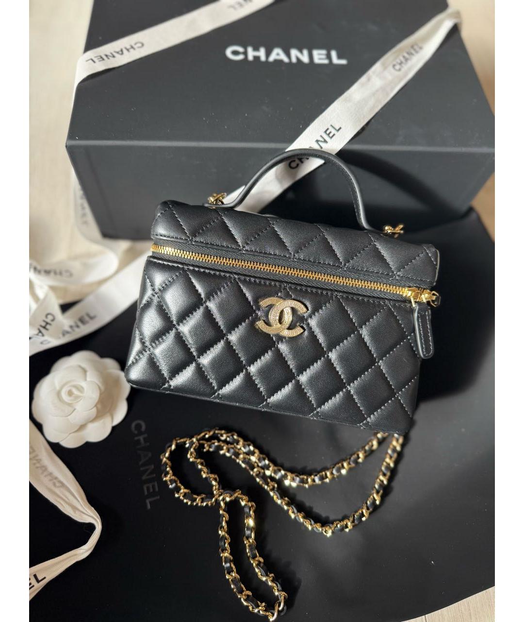 CHANEL Черная кожаная сумка через плечо, фото 3