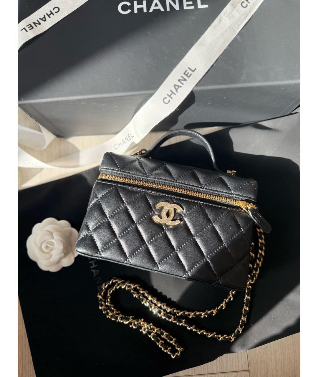 CHANEL Черная кожаная сумка через плечо, фото 4