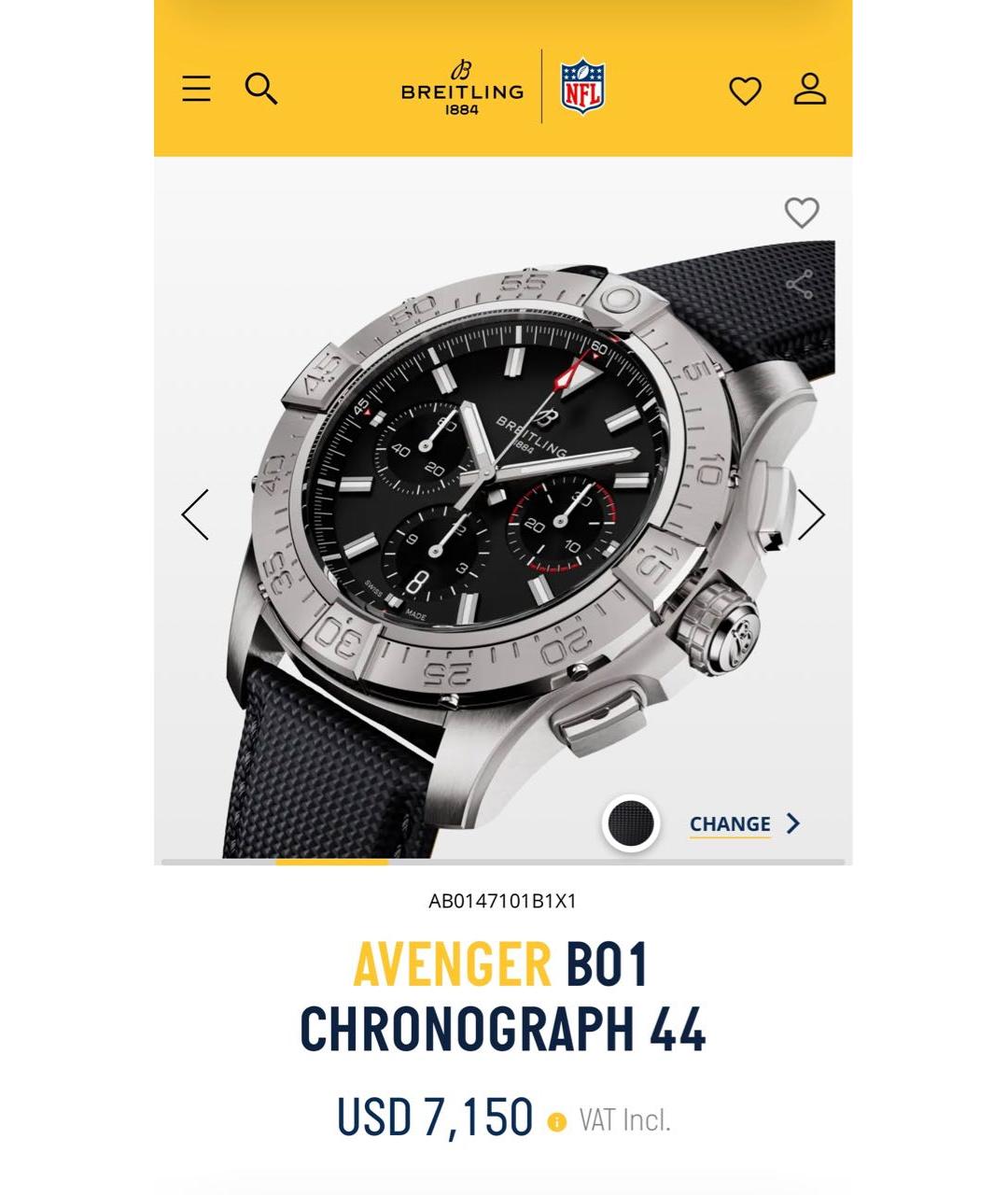 BREITLING Черные часы, фото 2