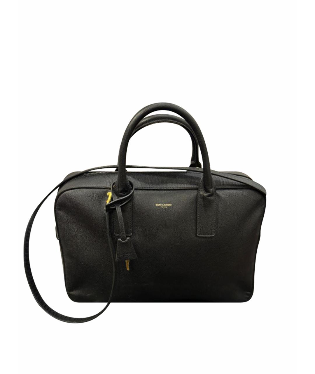 SAINT LAURENT Черная сумка тоут из экзотической кожи, фото 1