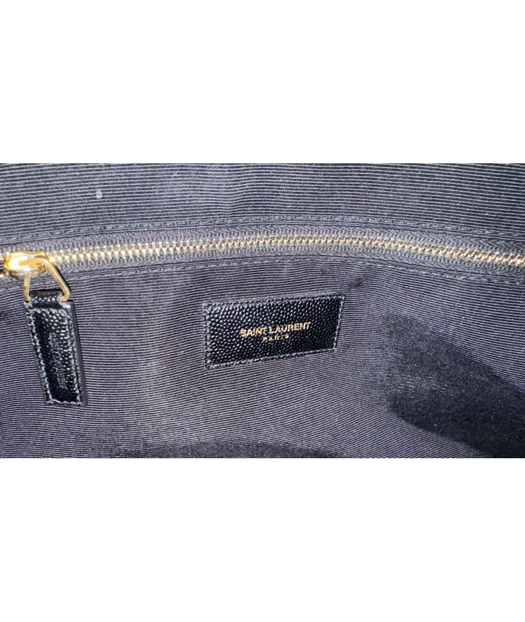 SAINT LAURENT Черная сумка тоут из экзотической кожи, фото 5