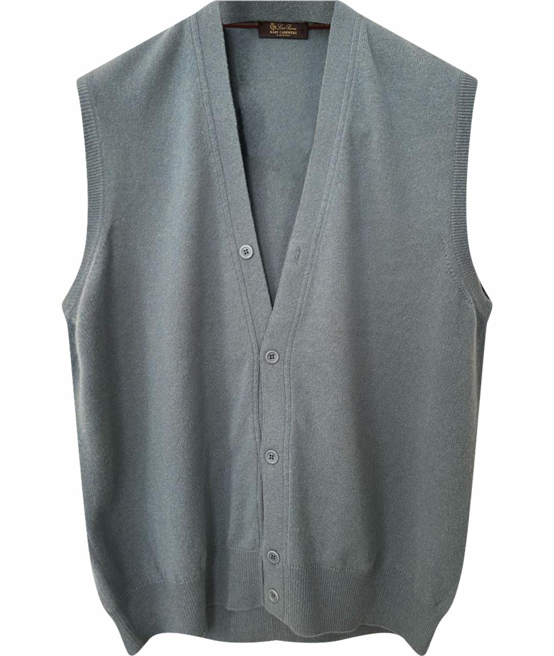 LORO PIANA Бирюзовая кашемировая жилетка, фото 1