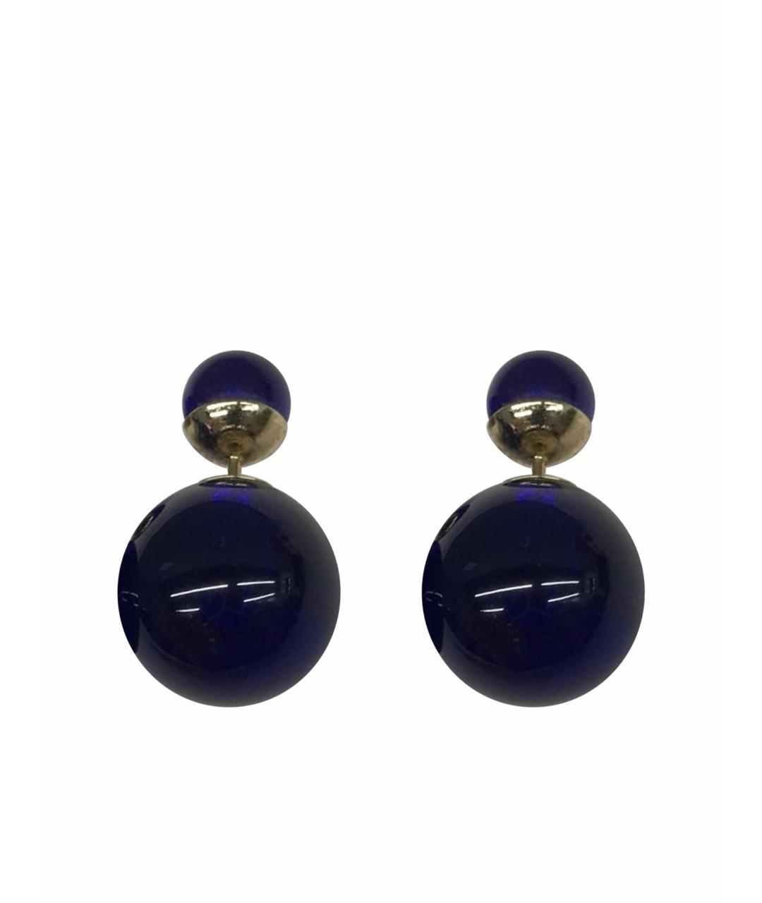 CHRISTIAN DIOR Темно-синие серьги, фото 1