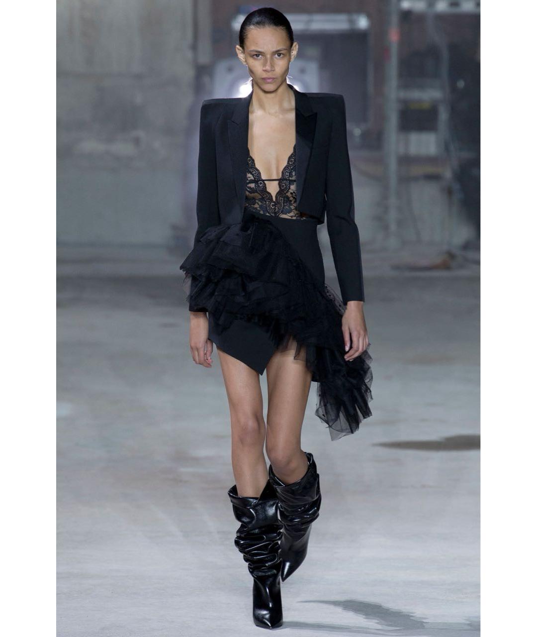 SAINT LAURENT Черный шелковый жакет/пиджак, фото 7