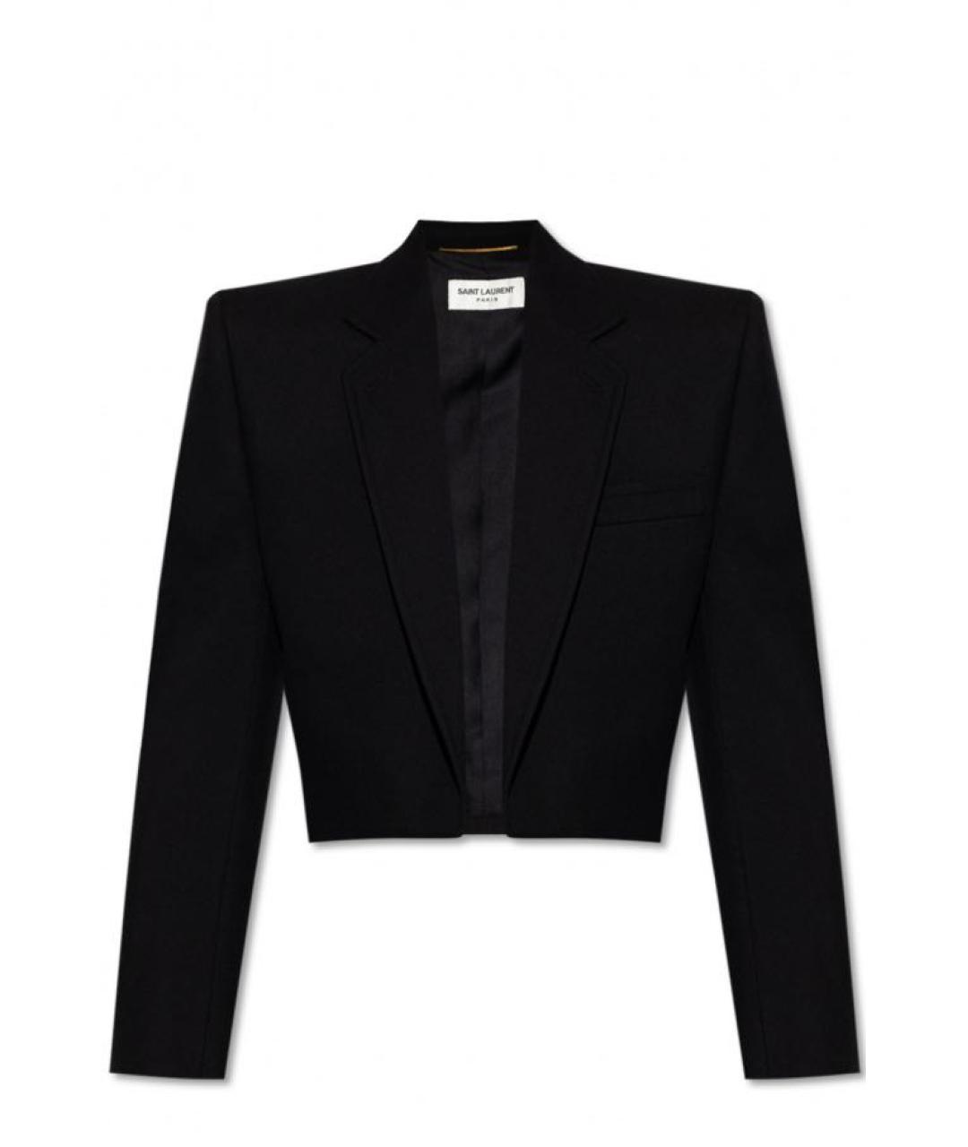 SAINT LAURENT Черный шелковый жакет/пиджак, фото 1
