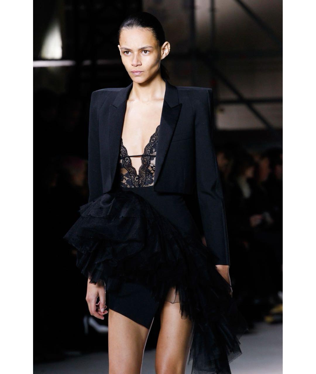 SAINT LAURENT Черный шелковый жакет/пиджак, фото 5