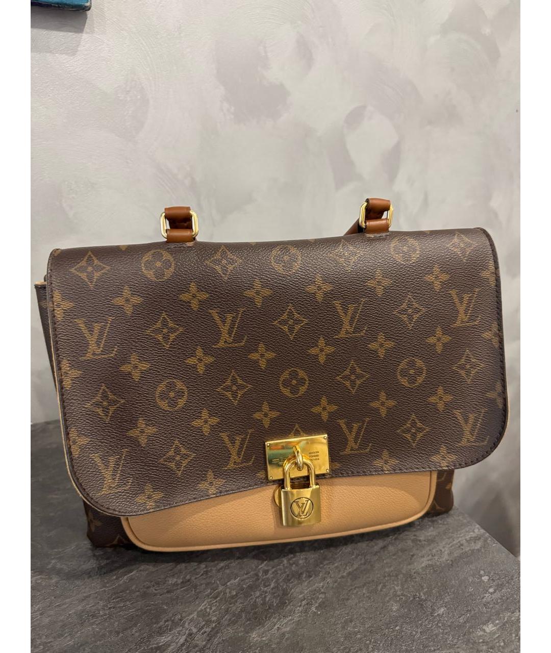 LOUIS VUITTON Антрацитовая кожаная сумка с короткими ручками, фото 9