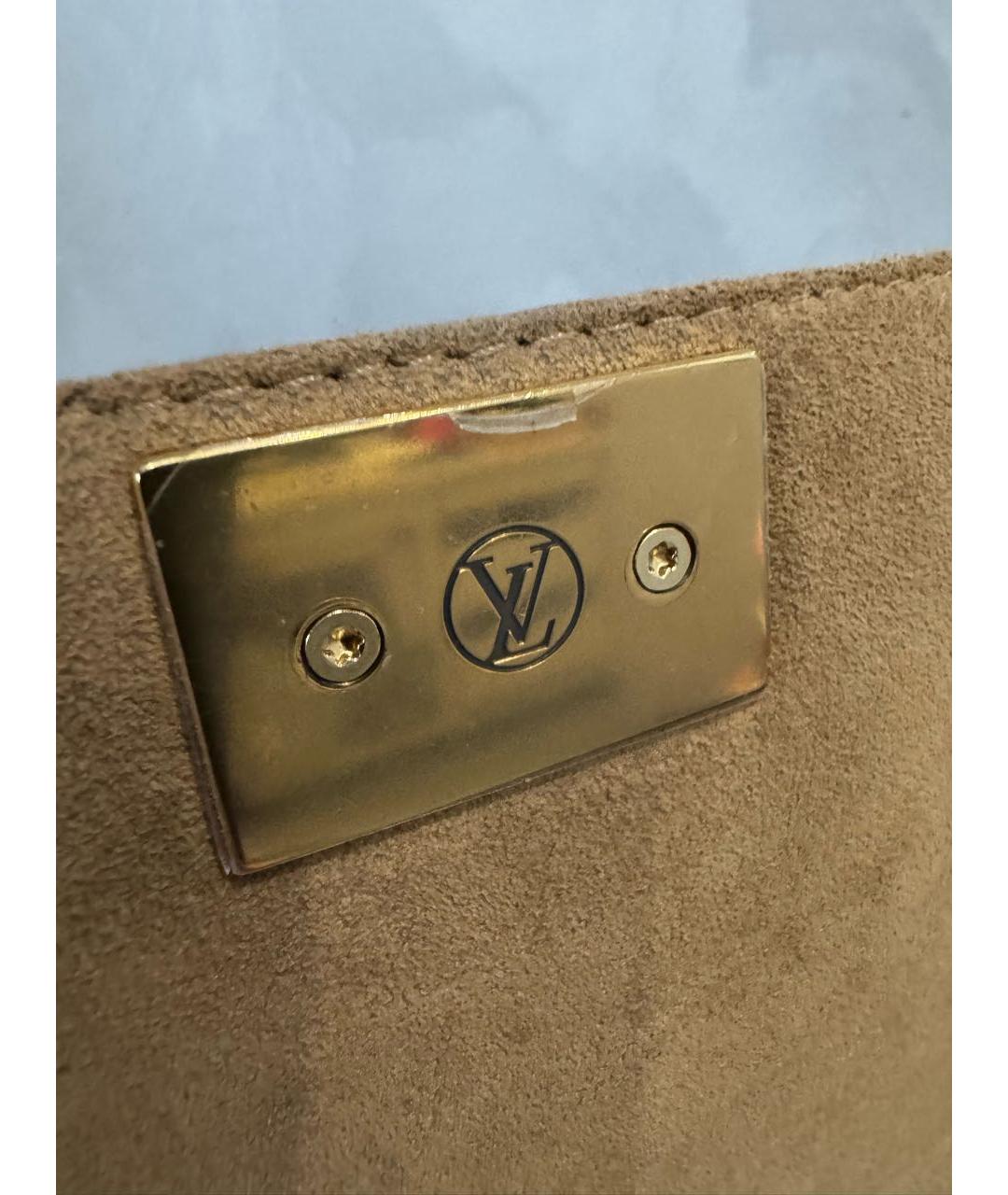 LOUIS VUITTON Антрацитовая кожаная сумка с короткими ручками, фото 5