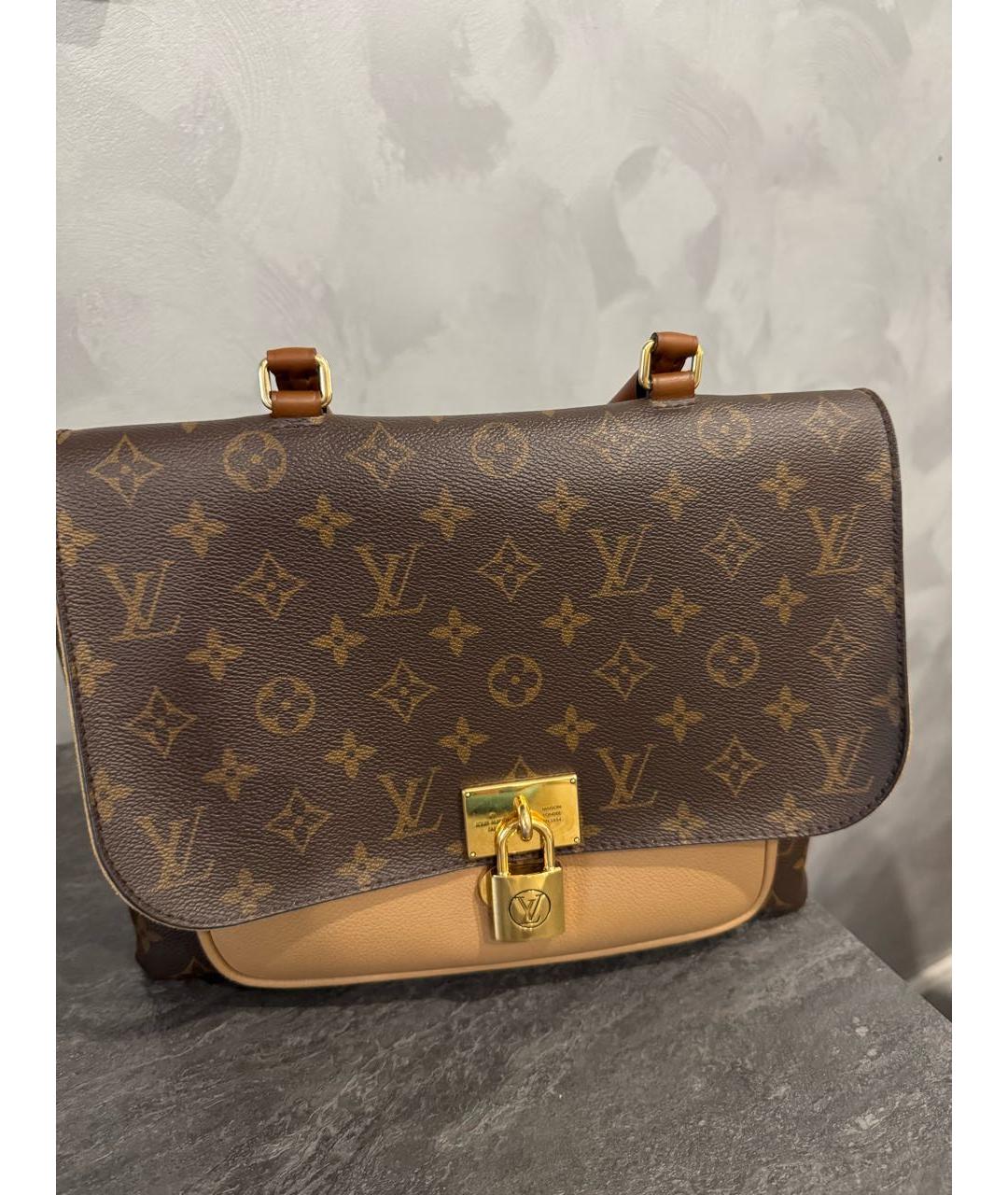 LOUIS VUITTON Антрацитовая кожаная сумка с короткими ручками, фото 2