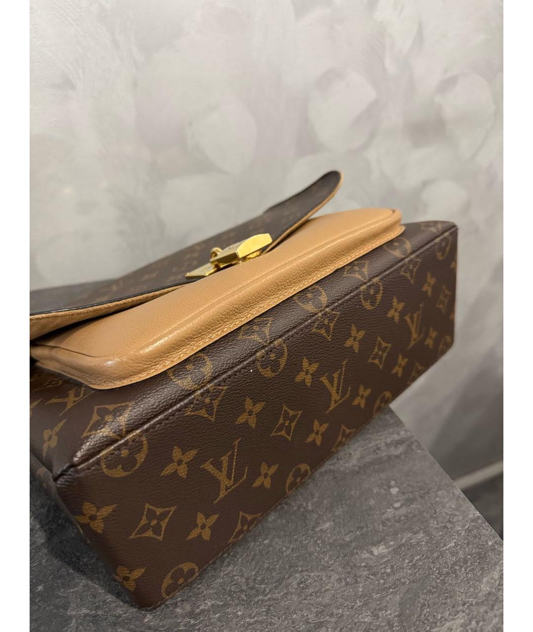 LOUIS VUITTON Антрацитовая кожаная сумка с короткими ручками, фото 7