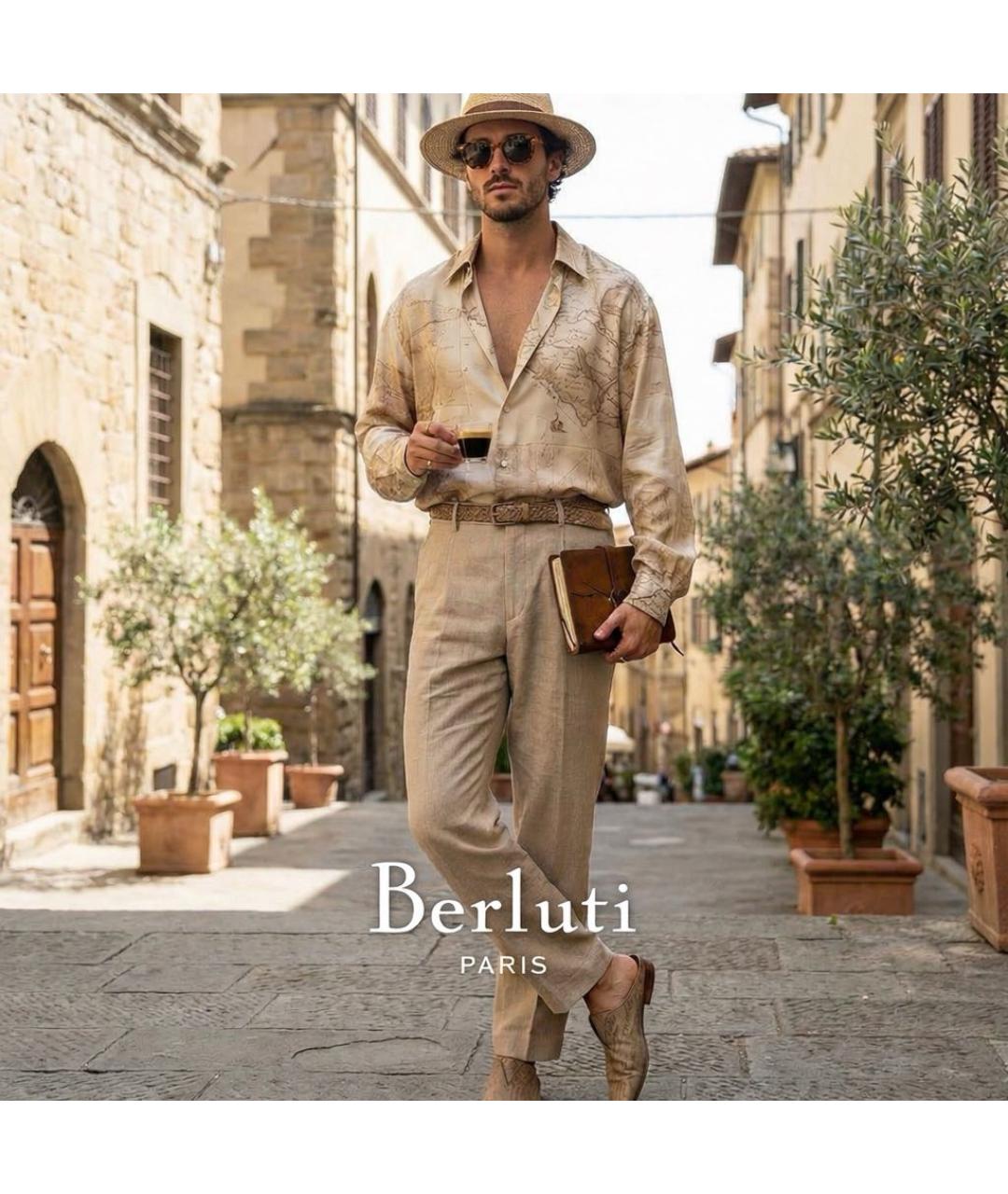 BERLUTI Бежевые замшевые лоферы, фото 4