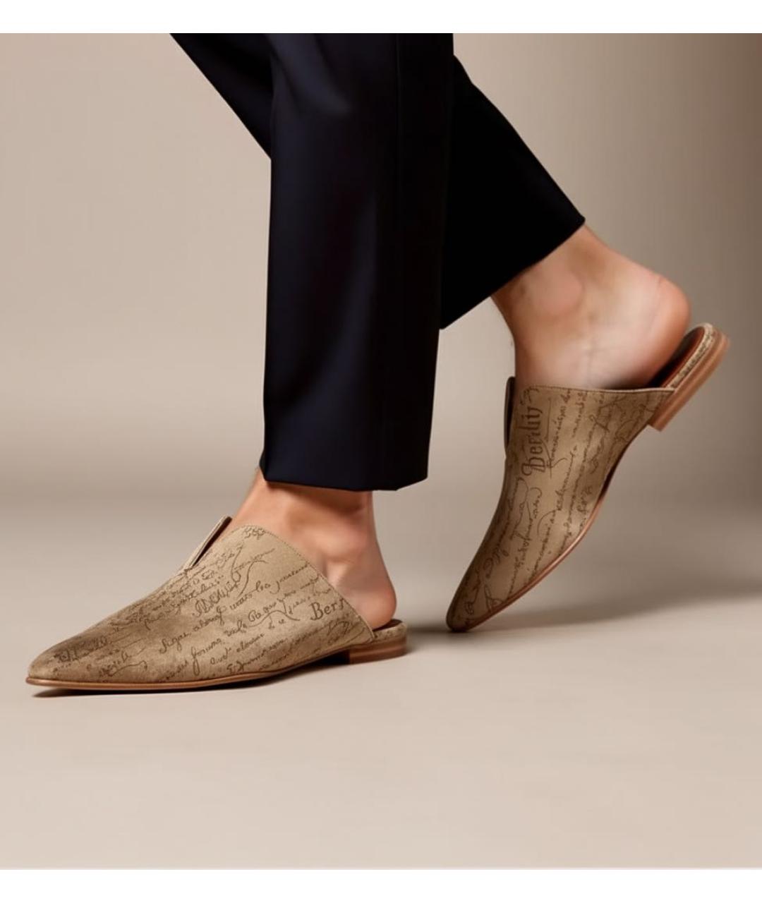 BERLUTI Бежевые замшевые лоферы, фото 6