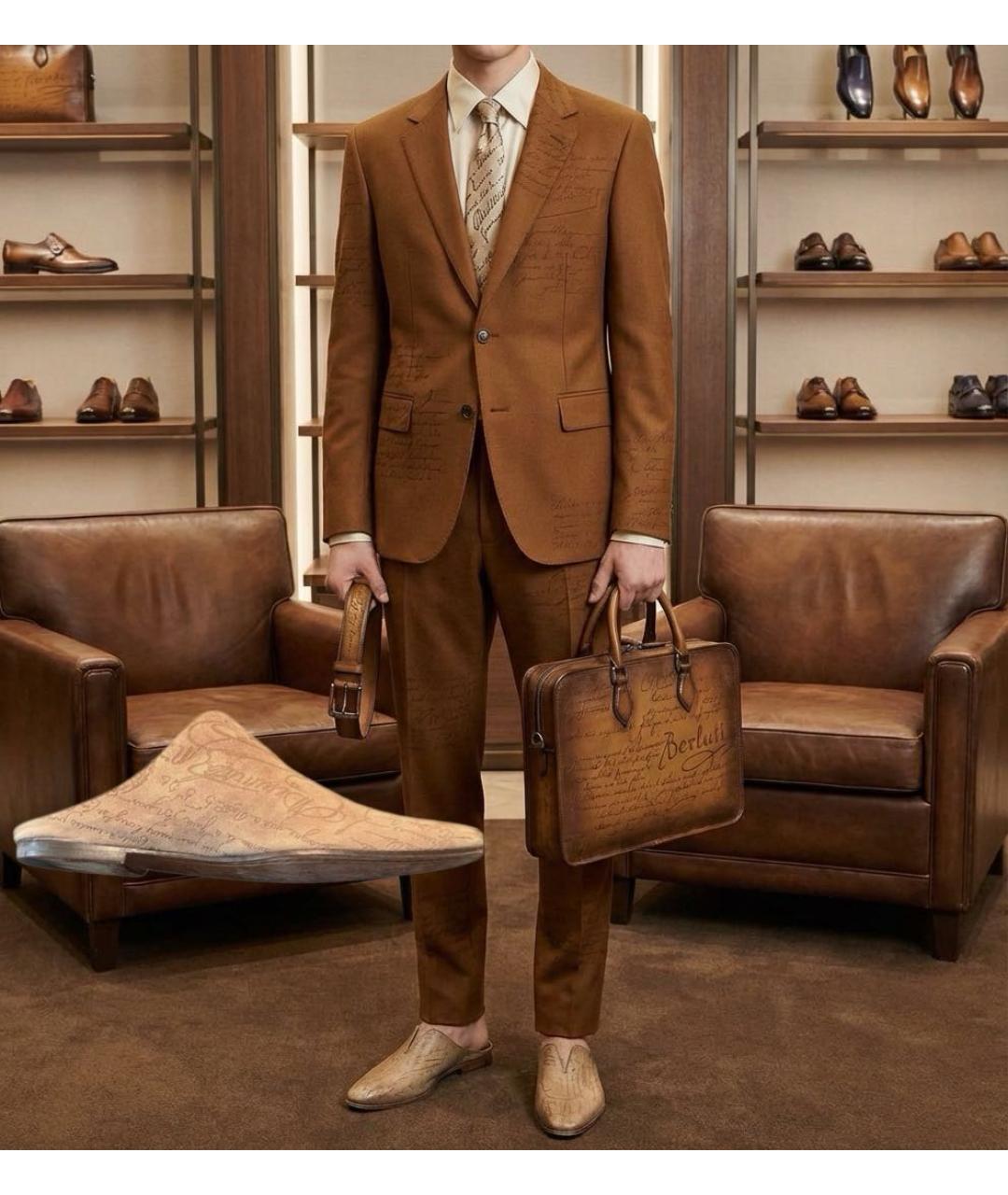 BERLUTI Бежевые замшевые лоферы, фото 3