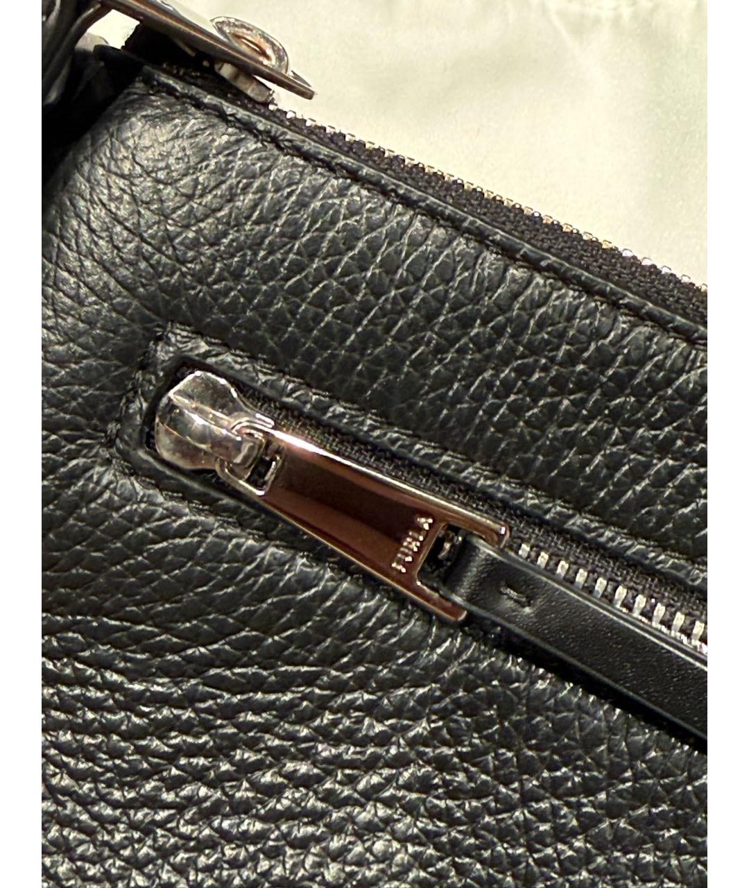 FURLA Черная кожаная барсетка, фото 6