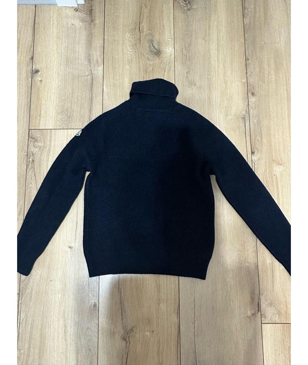 MONCLER Темно-синяя шерстяная водолазка, фото 2