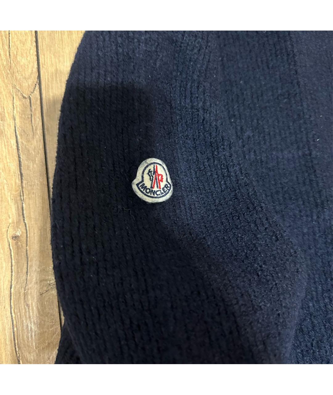 MONCLER Темно-синяя шерстяная водолазка, фото 3