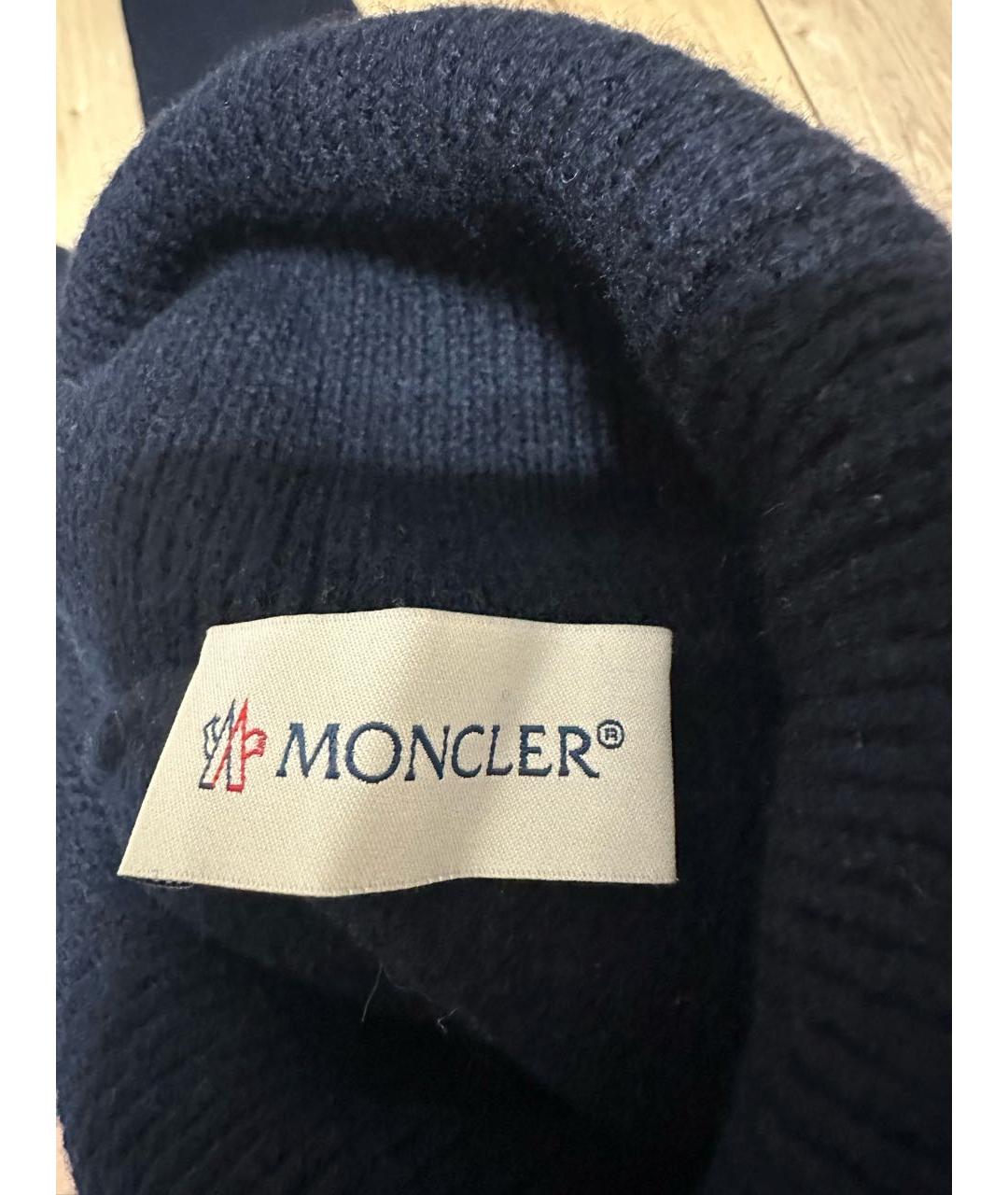 MONCLER Темно-синяя шерстяная водолазка, фото 4