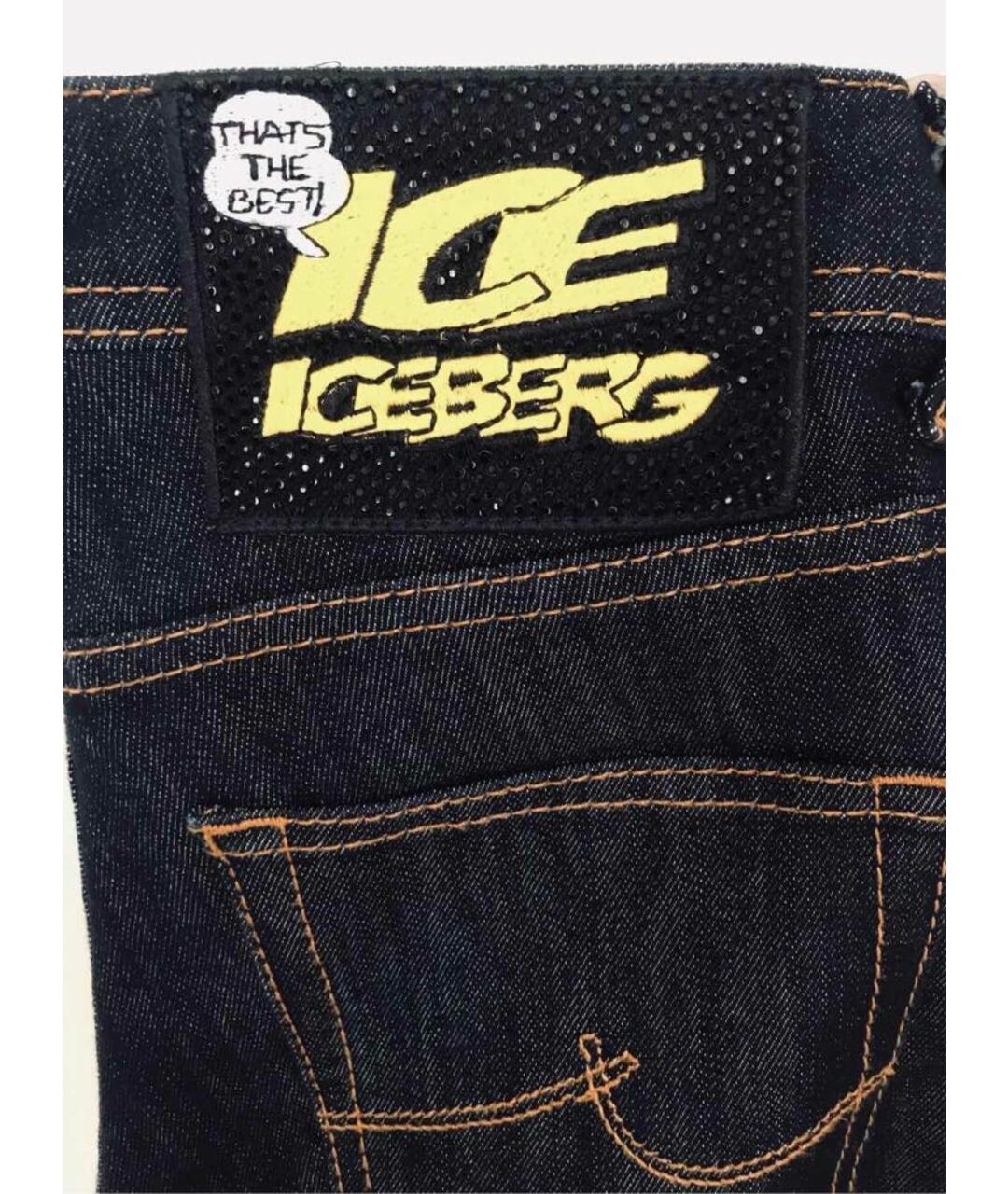 ICEBERG Темно-синие хлопковые прямые джинсы, фото 4