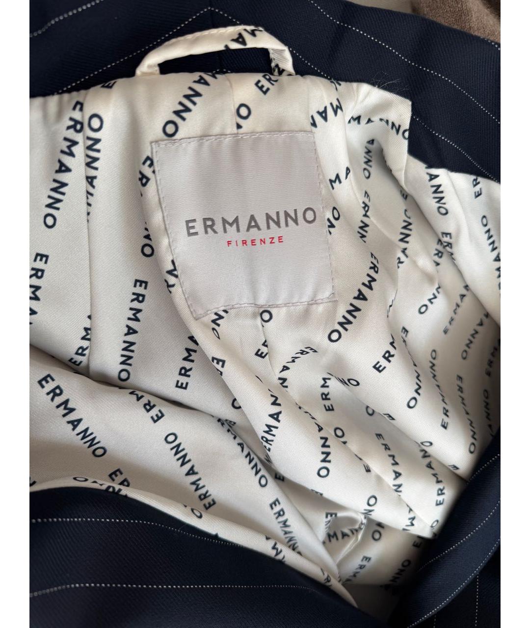 ERMANNO FIRENZE Темно-синий полиэстеровый костюм с брюками, фото 5