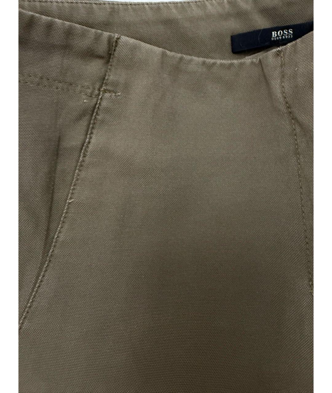 HUGO BOSS Хаки хлопковые классические брюки, фото 4