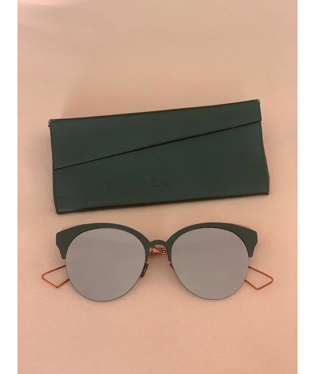 CHRISTIAN DIOR PRE-OWNED Бордовые металлические солнцезащитные очки, фото 9