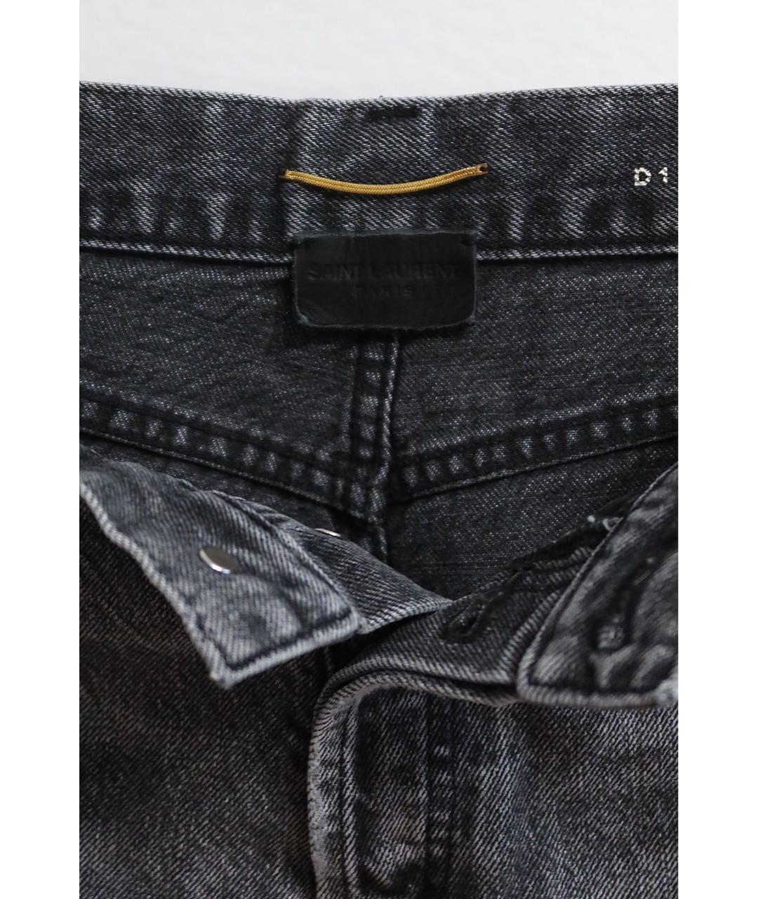 SAINT LAURENT Серые хлопковые джинсы слим, фото 3