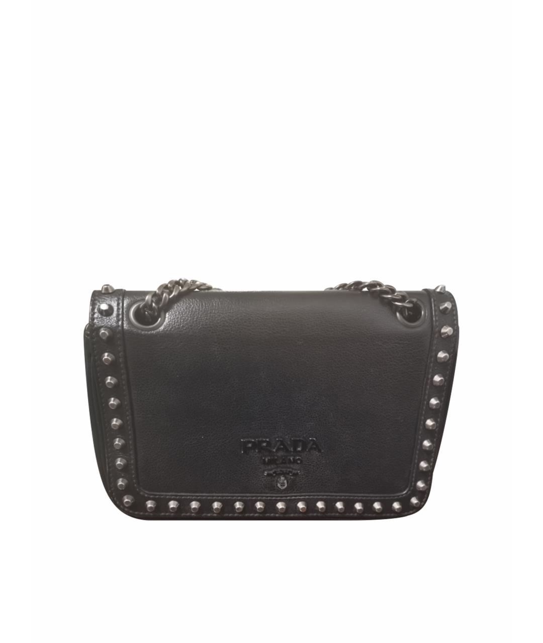 PRADA Черная кожаная сумка через плечо, фото 1