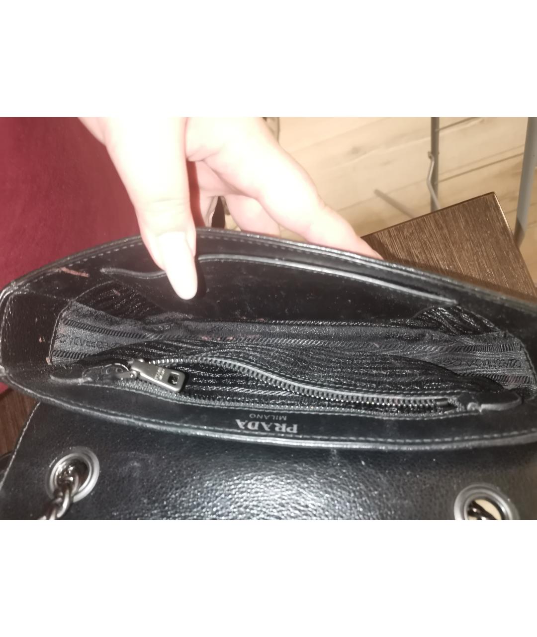 PRADA Черная кожаная сумка через плечо, фото 6