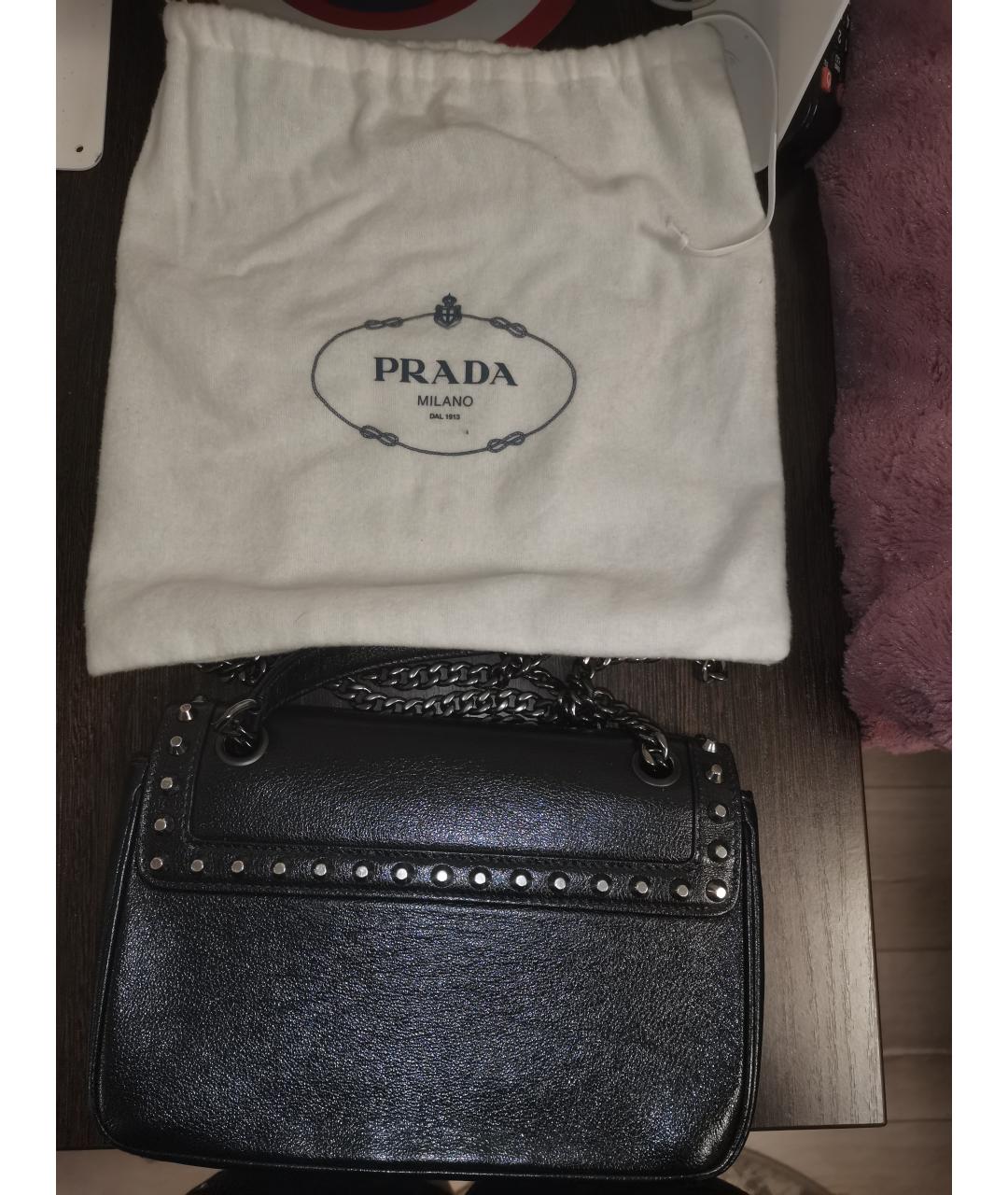 PRADA Черная кожаная сумка через плечо, фото 3