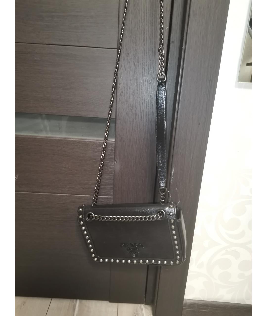 PRADA Черная кожаная сумка через плечо, фото 2