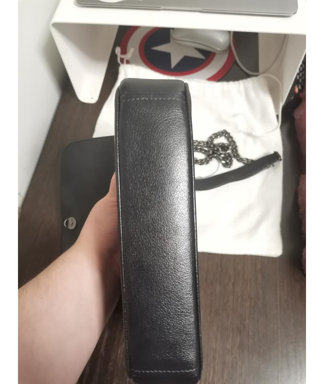 PRADA Черная кожаная сумка через плечо, фото 5