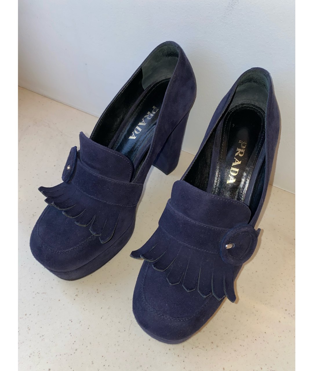 PRADA Синие замшевые туфли, фото 3