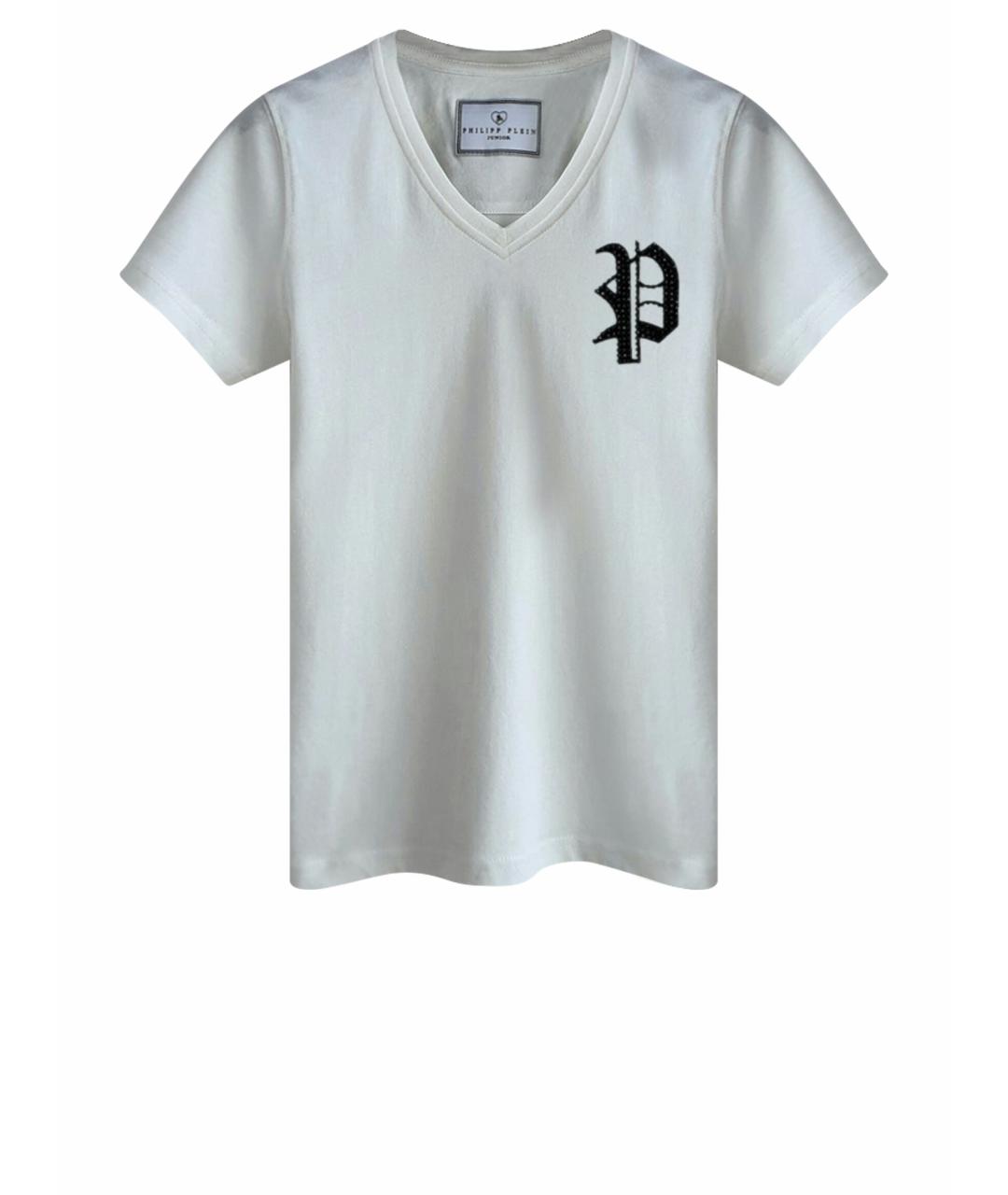 PHILIPP PLEIN JUNIOR Белая хлопковая детская футболка, фото 1