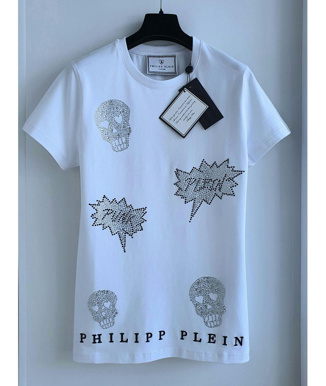PHILIPP PLEIN JUNIOR Белый хлопковый детская футболка / топ, фото 2