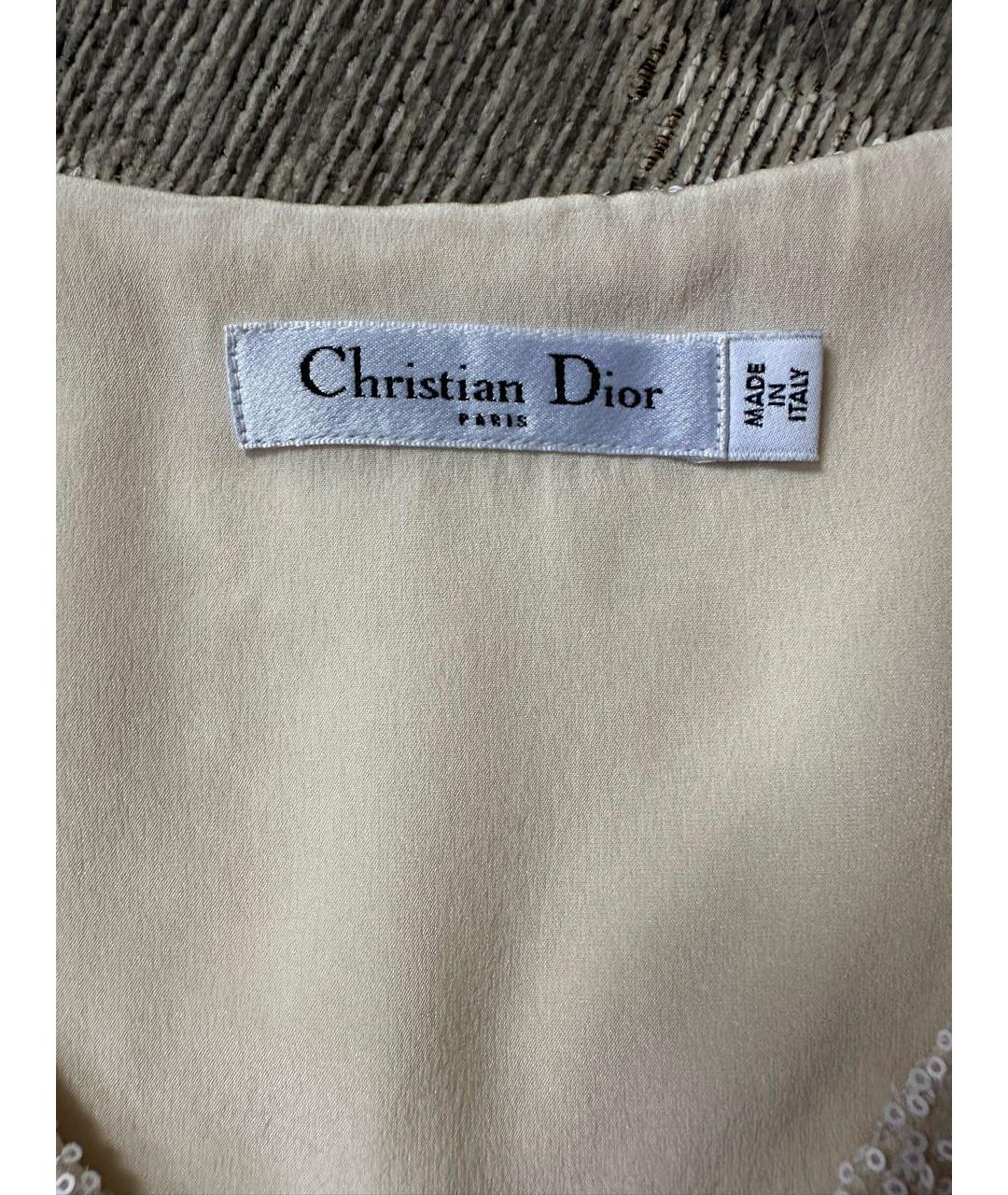 CHRISTIAN DIOR Бежевая шелковая блузы, фото 3