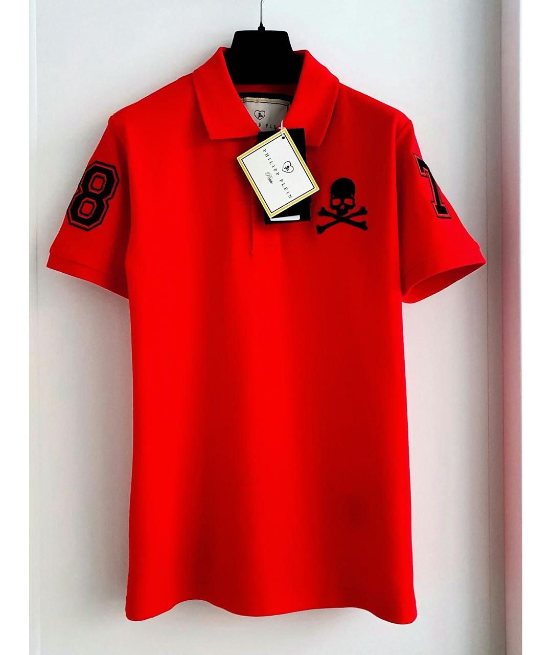 PHILIPP PLEIN JUNIOR Красная хлопковая детская футболка, фото 4