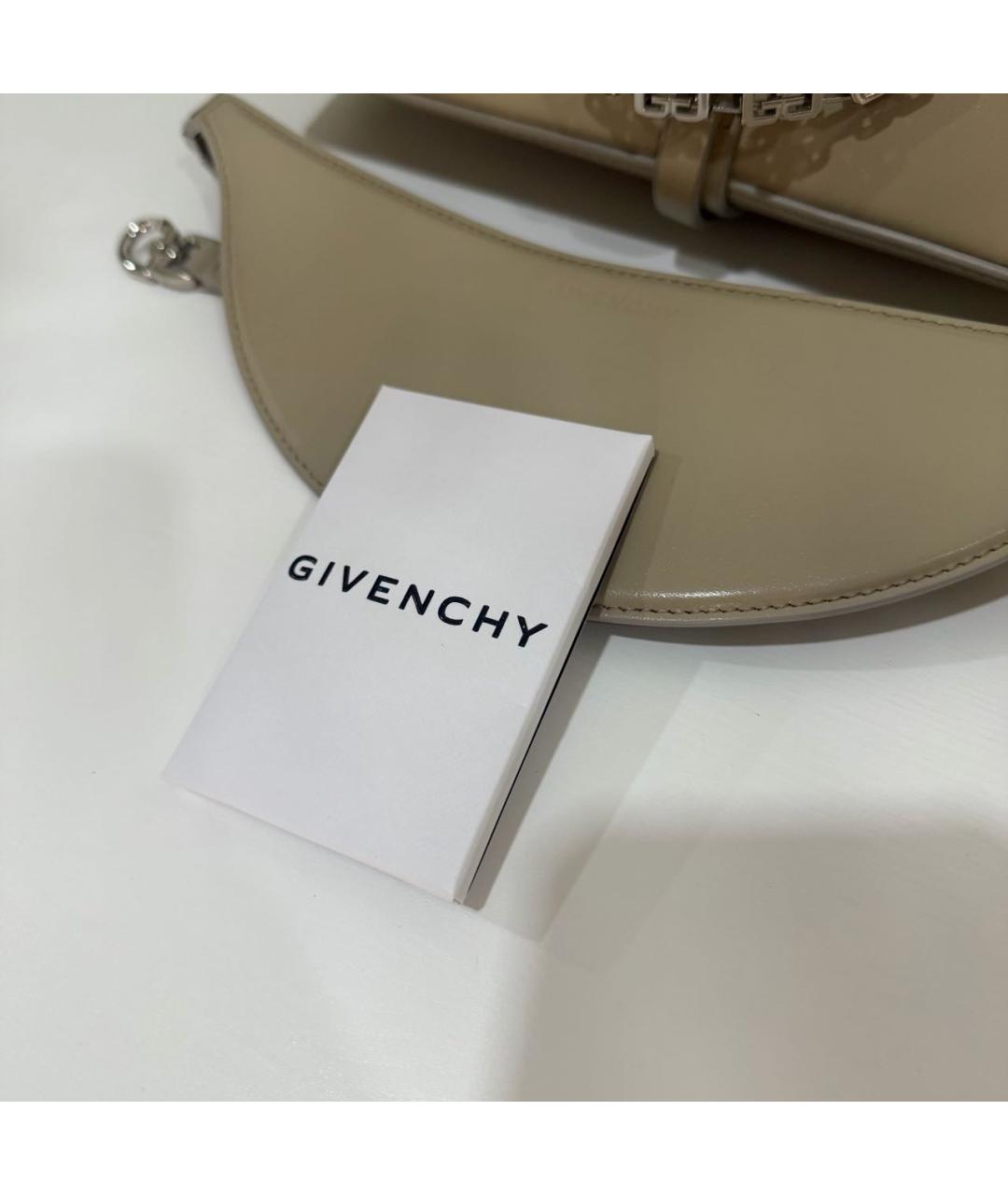 GIVENCHY Бежевая кожаная сумка с короткими ручками, фото 5