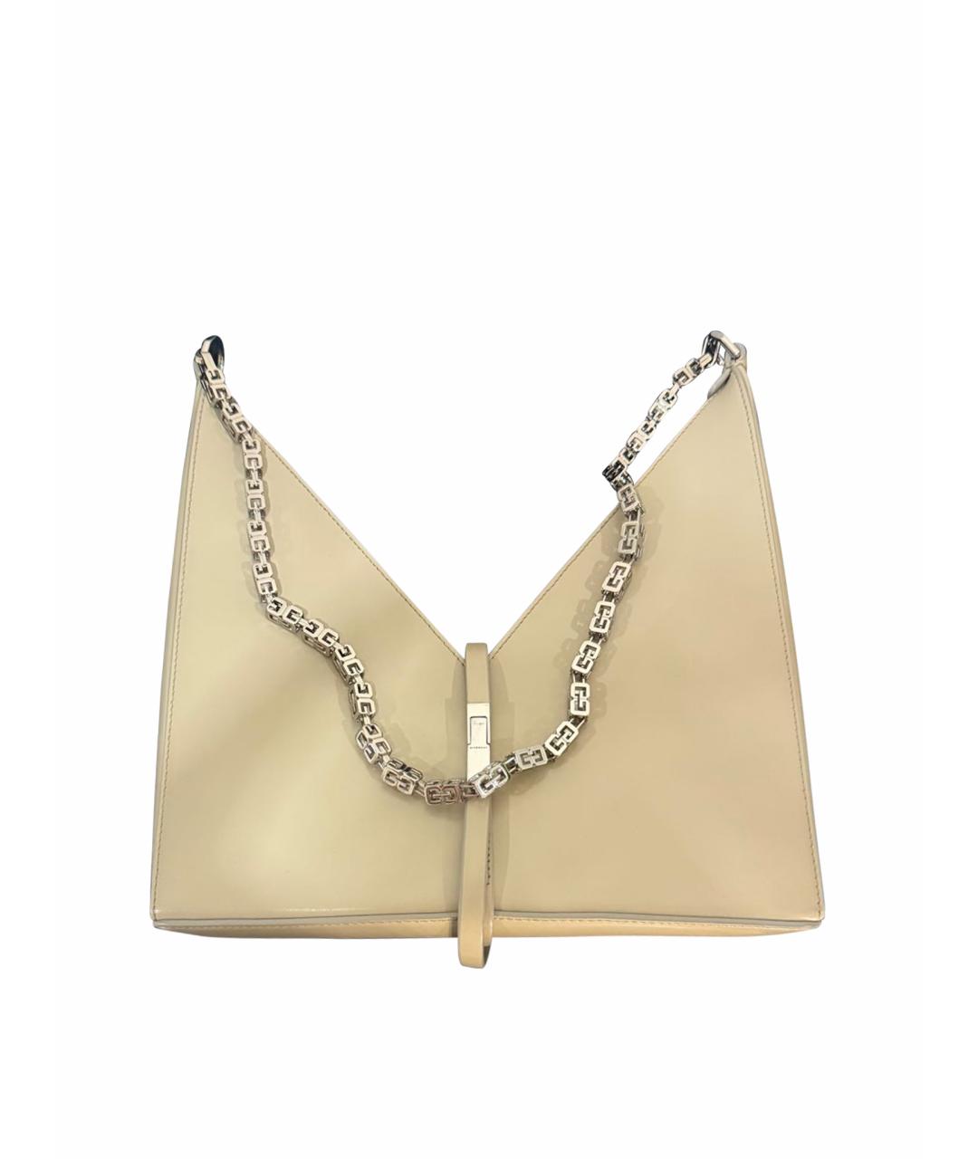 GIVENCHY Бежевая кожаная сумка с короткими ручками, фото 1