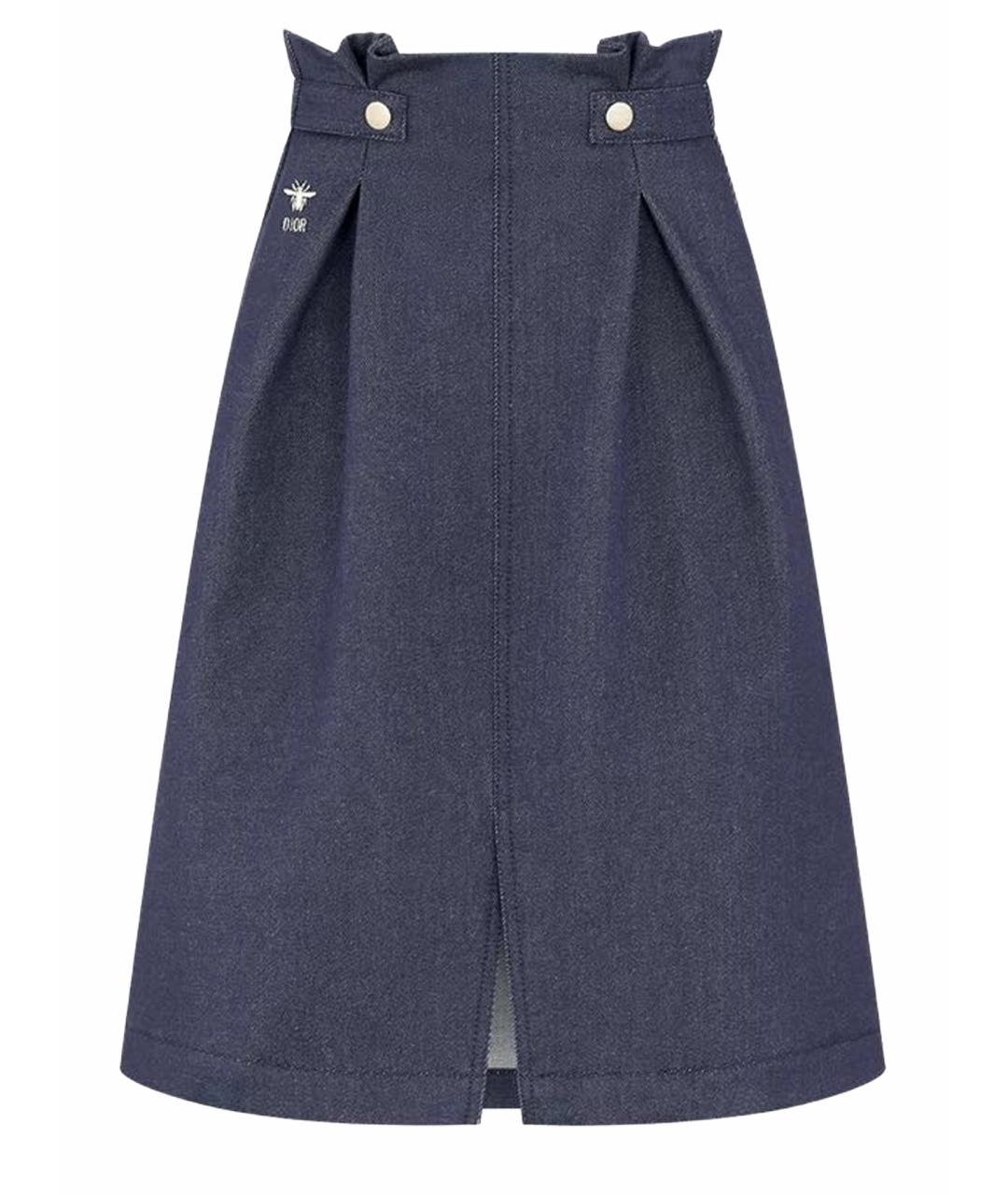 CHRISTIAN DIOR Темно-синяя хлопковая юбка, фото 1