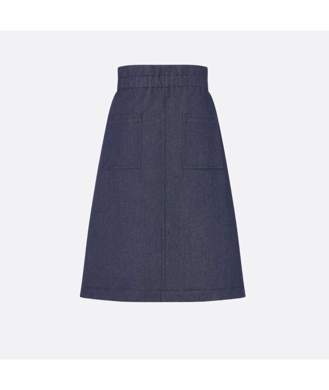 CHRISTIAN DIOR Темно-синяя хлопковая юбка, фото 2