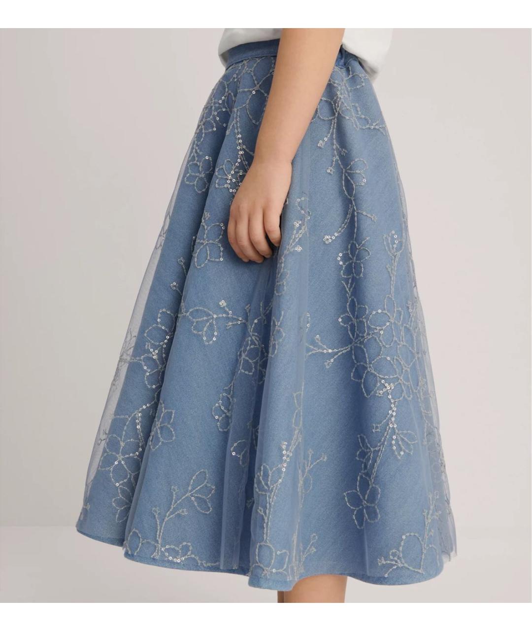 CHRISTIAN DIOR Голубая юбка, фото 4