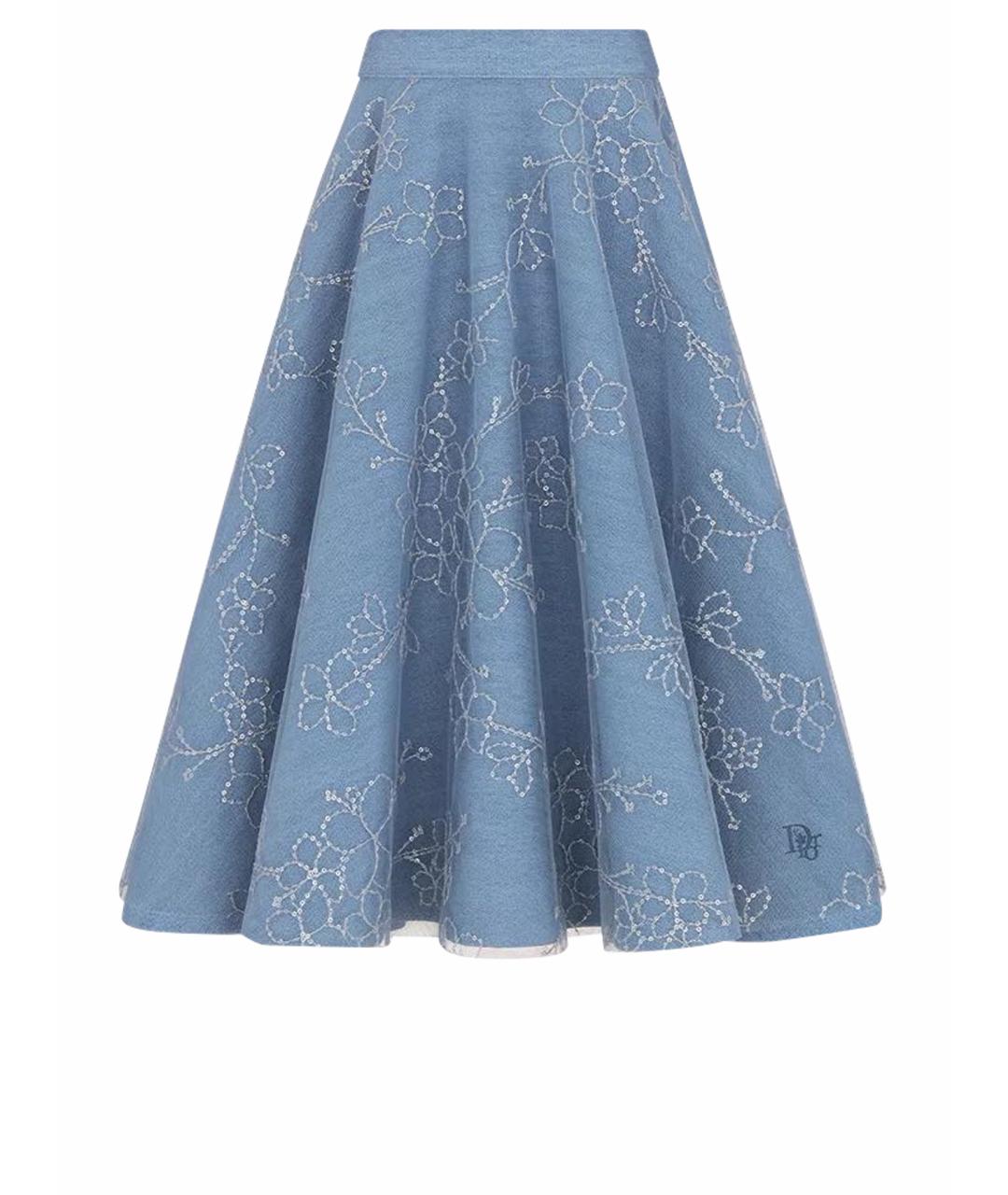 CHRISTIAN DIOR Голубая юбка, фото 1