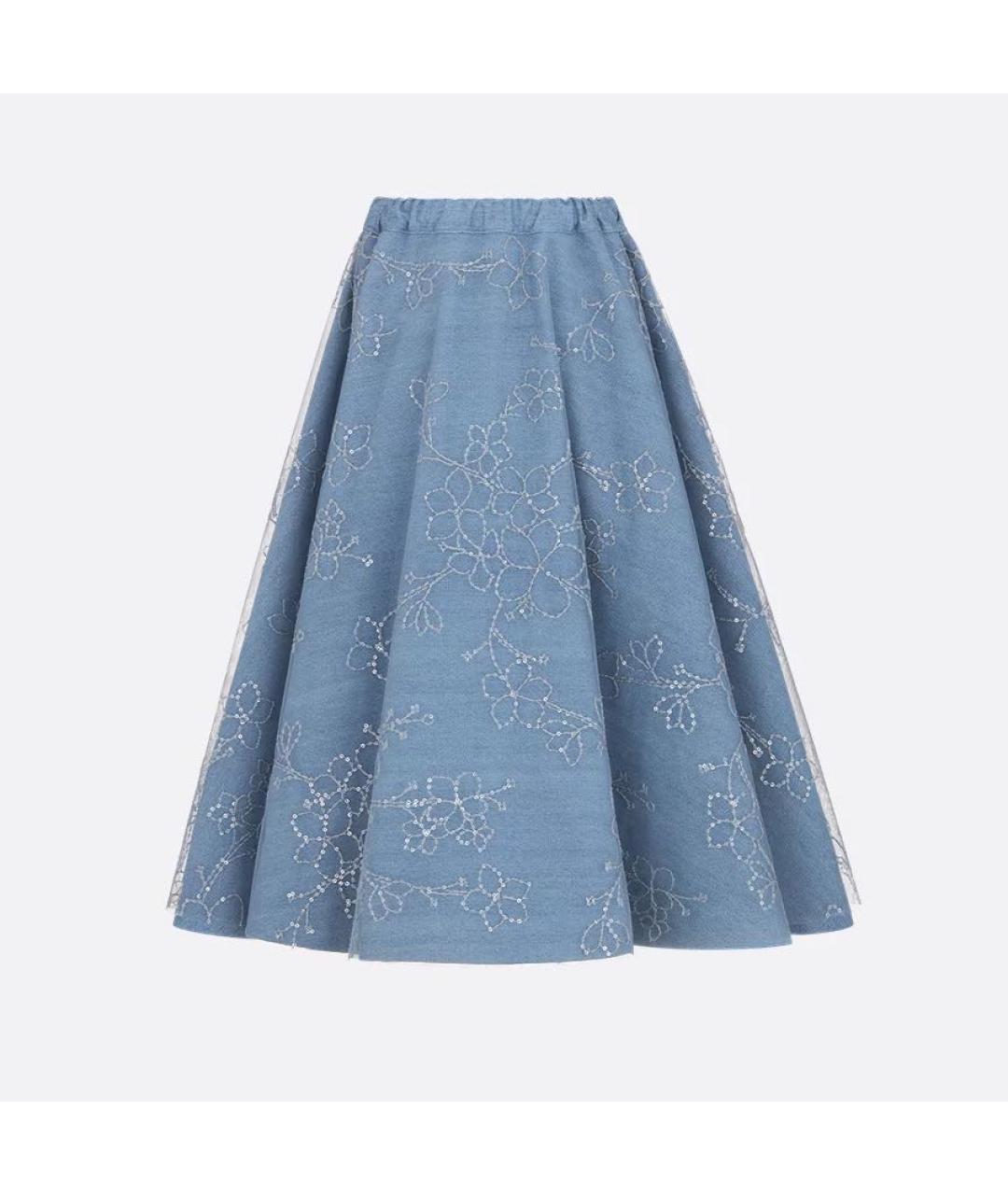CHRISTIAN DIOR Голубая юбка, фото 2