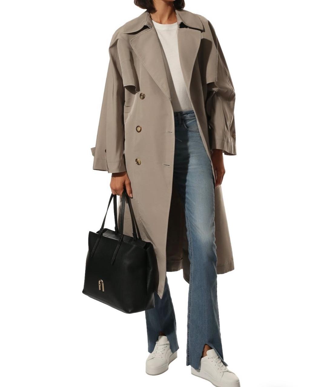 FURLA Черная кожаная сумка тоут, фото 7