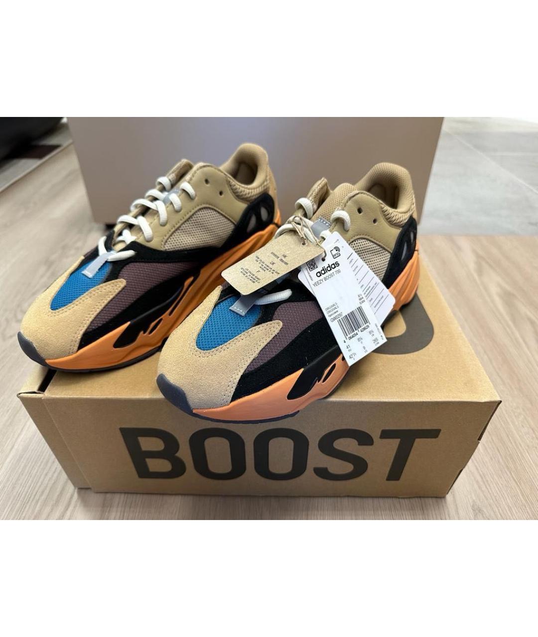 ADIDAS YEEZY Оранжевое замшевые низкие кроссовки / кеды, фото 7