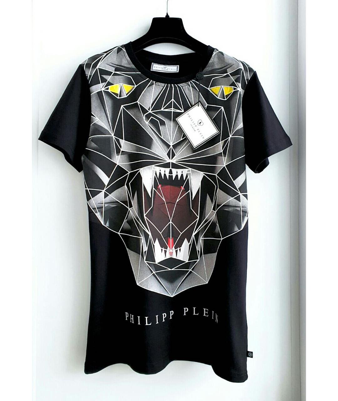 PHILIPP PLEIN JUNIOR Черная хлопковая детская футболка, фото 2