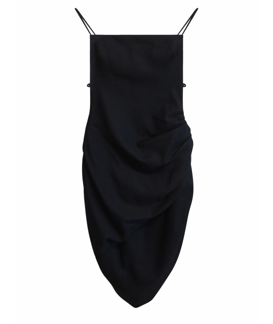 JACQUEMUS Черное хлопковое коктейльное платье, фото 1