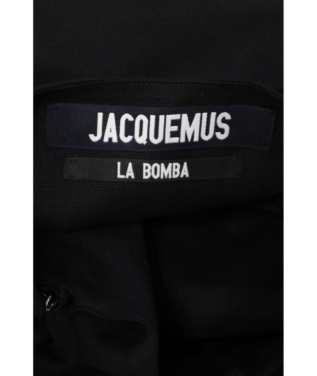 JACQUEMUS Черное хлопковое коктейльное платье, фото 3