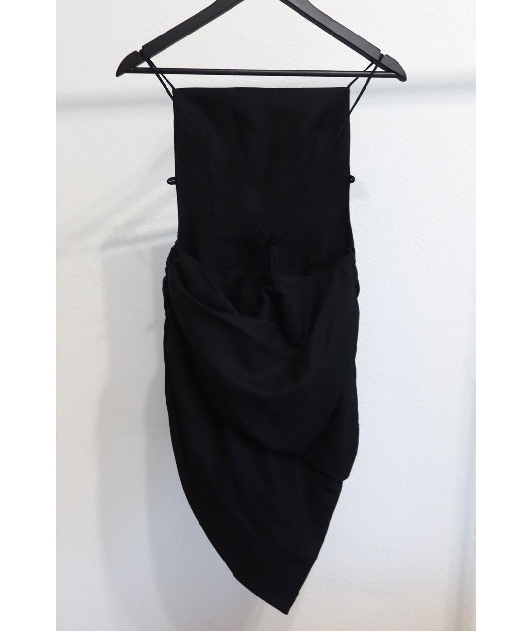 JACQUEMUS Черное хлопковое коктейльное платье, фото 2
